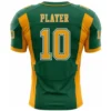 tackle twill green and yellow football jersey back