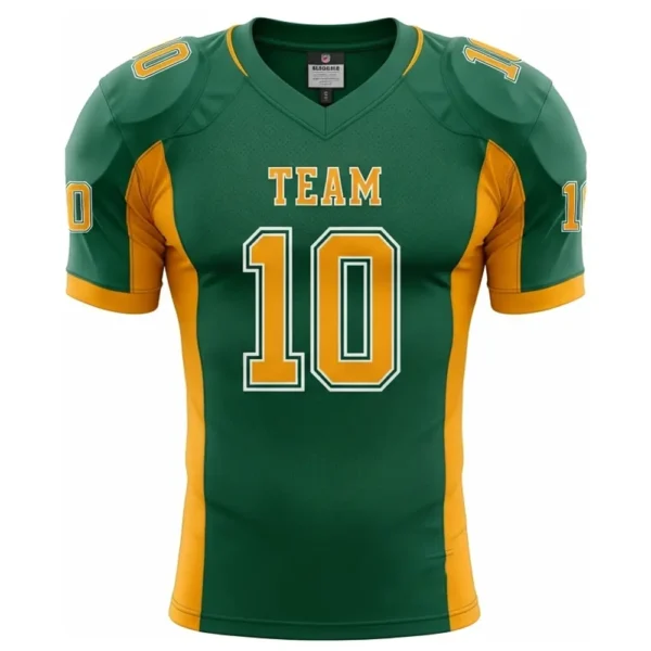 tackle twill green and yellow football jersey front