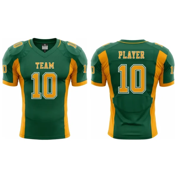 tackle twill green and yellow football jersey