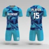 blue sublimated soccer uniform