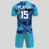 blue sublimated soccer uniform back