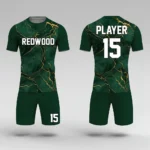 sublimated green soccer uniform