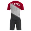 men's red, white, black volleyball uniform back