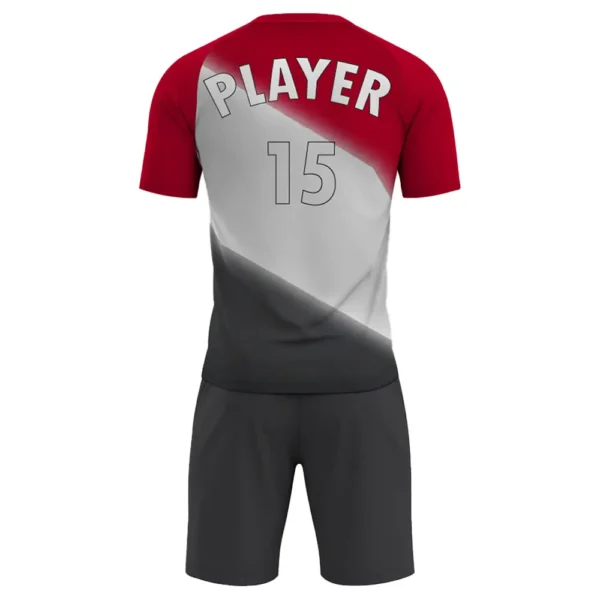 men's red, white, black volleyball uniform back