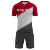 men's red, white, black volleyball uniform front