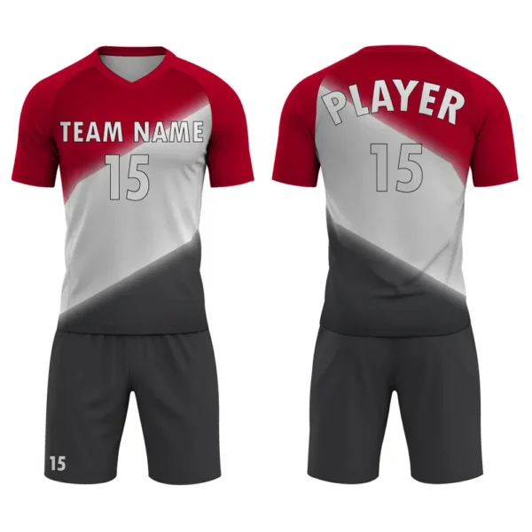 men's red white black volleyball uniform