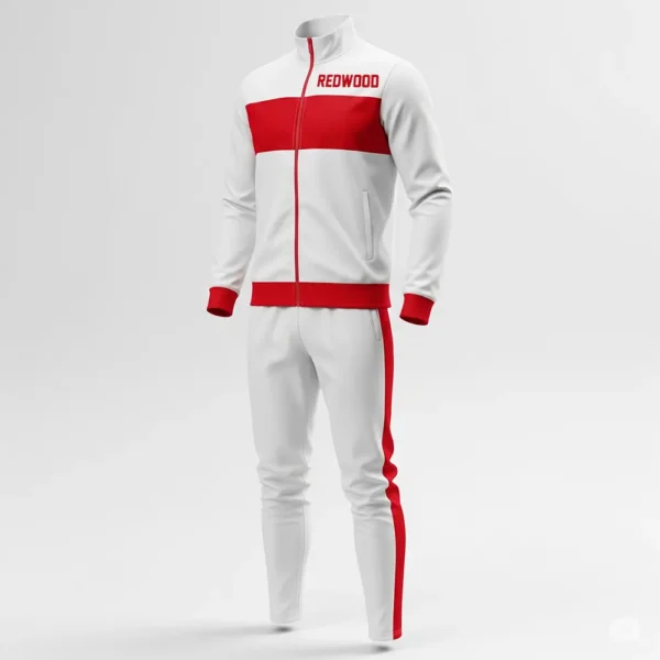 white soccer tracksuit front