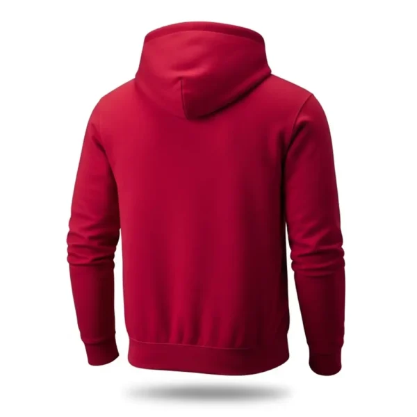 red soccer hoodie back