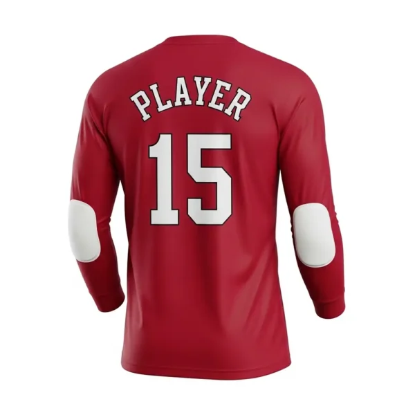 red soccer goalie jersey back