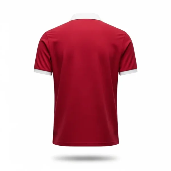 red soccer polo shirt back