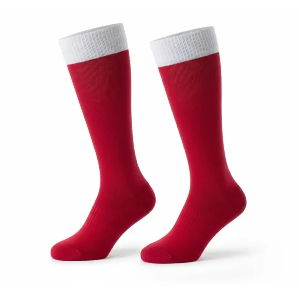 red soccer goalie socks