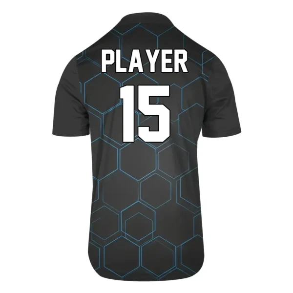 split neck soccer jersey back