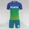 sublimated blue and green soccer uniform front