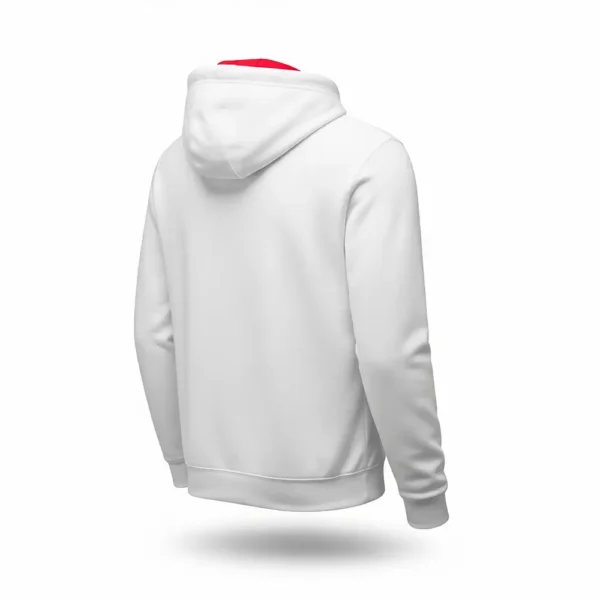 white soccer hoodie back
