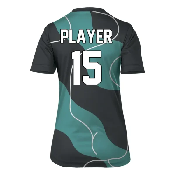 women criss-cross v-neck soccer jersey back