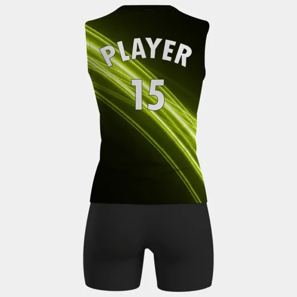 women's black volleyball uniform back