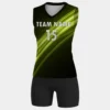 women's black volleyball uniform front