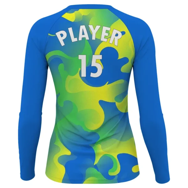 crewneck women's long sleeves volleyball jersey back