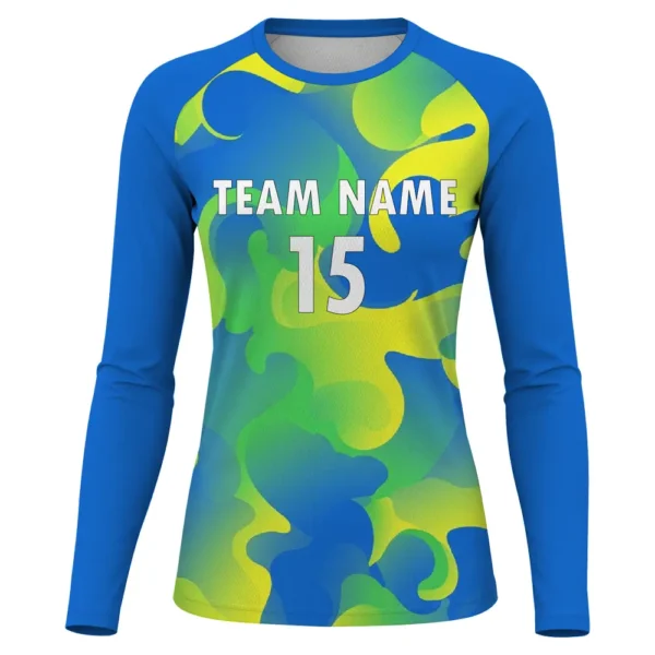 crewneck women's long sleeves volleyball jersey front