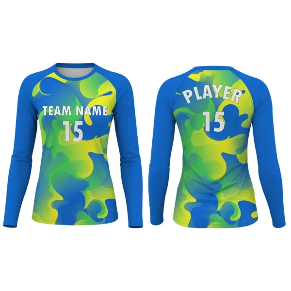 crewneck women's long sleeves volleyball jersey