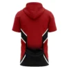 red and black short sleeves sublimated pullover hoodie back