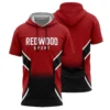 red and black short sleeves sublimated pullover hoodie front back
