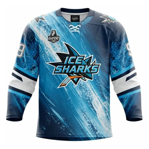 Sublimated Ice sharks hockey jersey front
