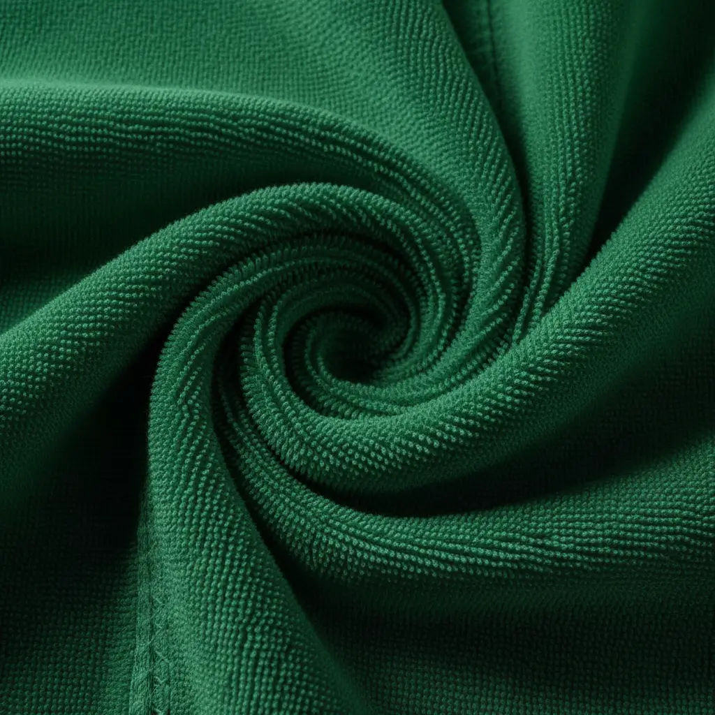 Closeup of green terry