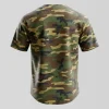 Blank camo full button baseball jersey back.