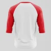 Blank contrast sleeve raglan baseball jersey back.