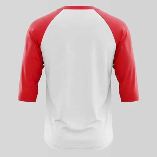 Blank contrast sleeve raglan baseball jersey back.