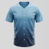 Blank ombre full button baseball jersey front.