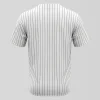 Blank pinstripe full button baseball jersey back.