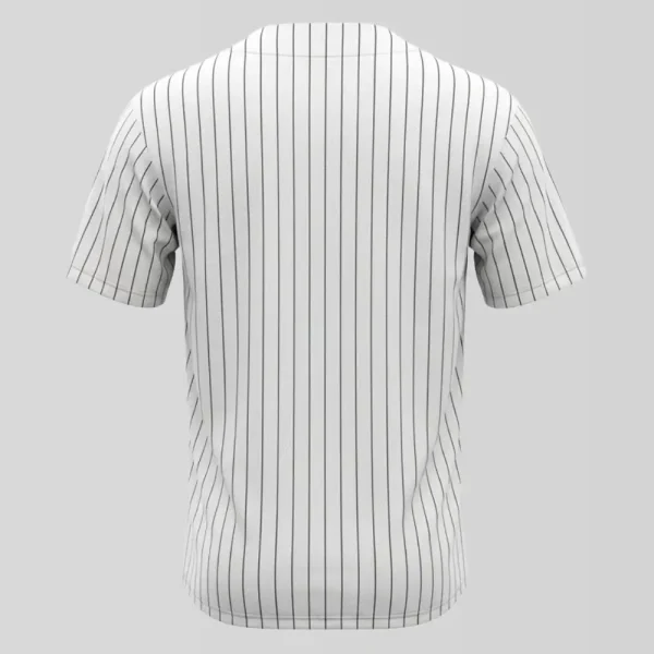 Blank pinstripe full button baseball jersey back.