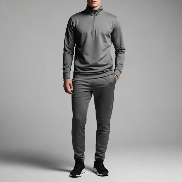 Blank gray regular fit tracksuit.