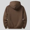 Unisex brown blank hoodie back view.