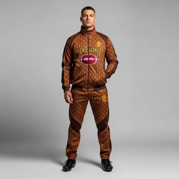 Brown custom rugby tracksuit