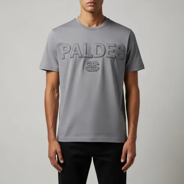 Gray regular embossed t-shirt.