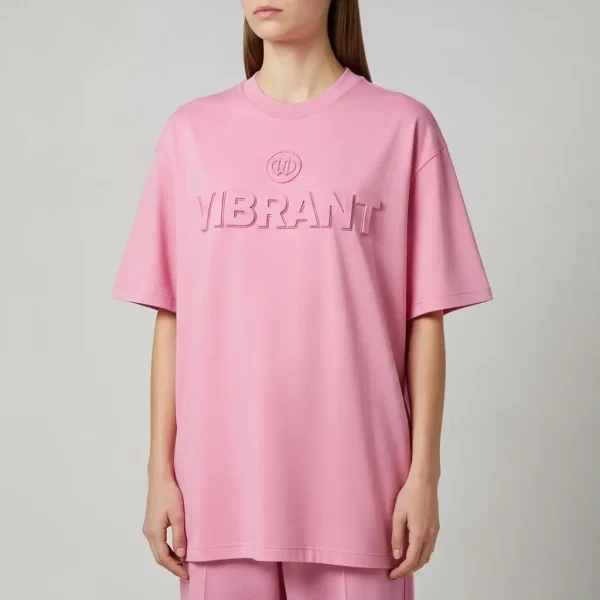 Pink oversized embossed shirt.