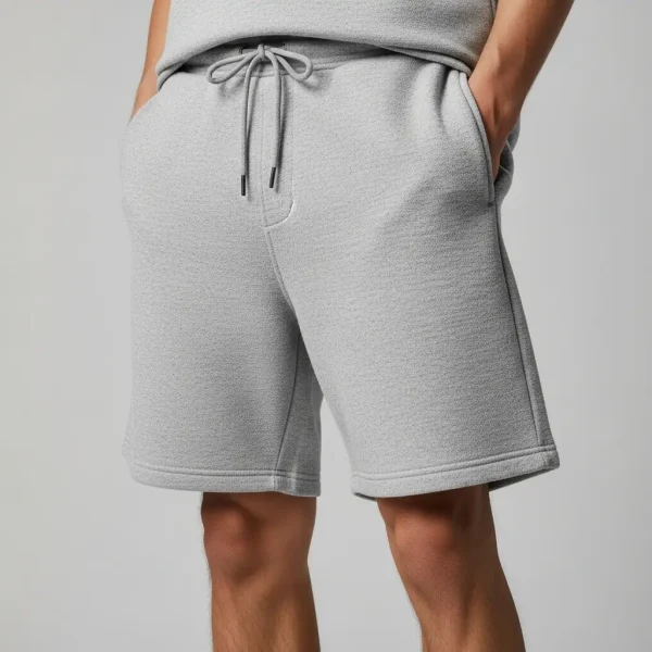 Long-cut black sweat shorts featuring a 9-inch inseam for extra coverage and a relaxed fit.