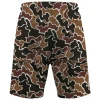 Duck hunter camo mesh shorts back.