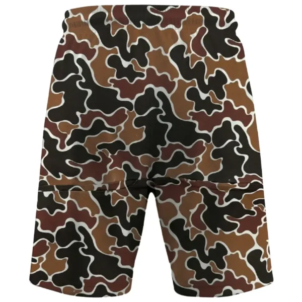 Duck hunter camo mesh shorts back.