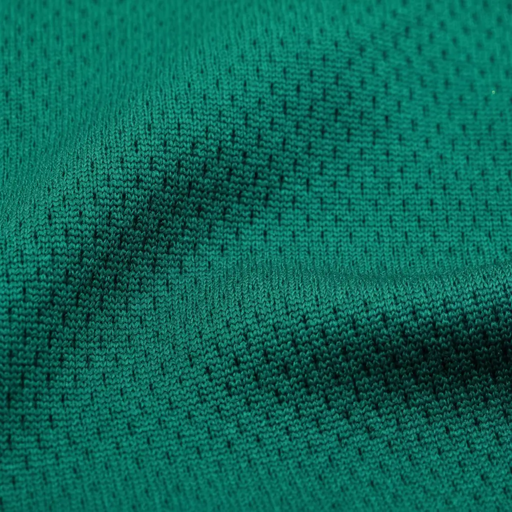 Green birdseye mesh fabric.