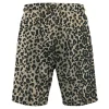 Leopard print mesh shorts back.