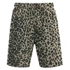 Leopard print mesh shorts front.