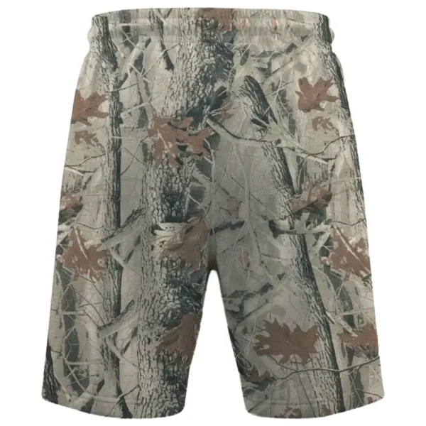 Open forest camo mesh shorts back.