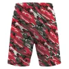 Red woodland camo mesh shorts back.