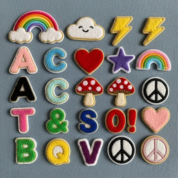 Mini custom chenille patches of 1-inch.