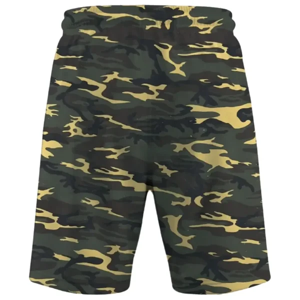 Tiger stripe camo mesh shorts back.