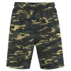Tiger stripe camo mesh shorts front.
